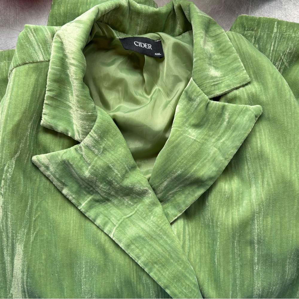 Cider Green Women's Velvet Blazer